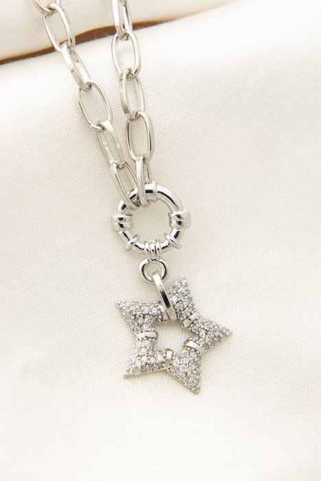 Heliophilia Silver Collar CK9318 Plateado con Circón